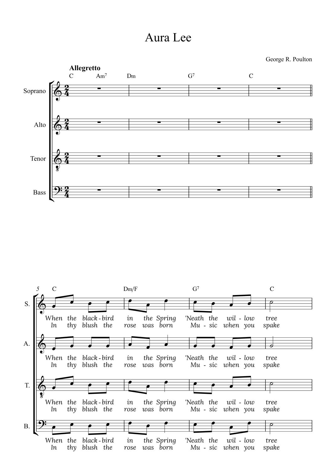 Aura Lee (arr. Alex Nunes Rodrigues)