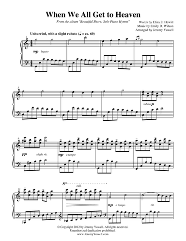 When We All Get to Heaven (arr. Jeremy Yowell)