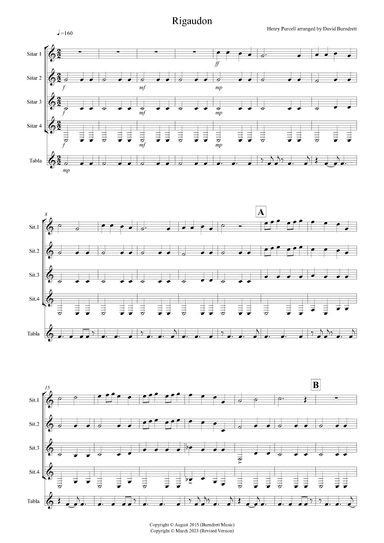 Rigaudon for Sitar Quartet (arr. David Burndrett)