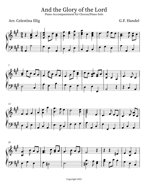 And the Glory of the Lord PIANO ACCOMPANIMENT (arr. Tina Illig)