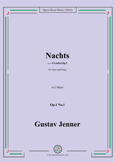 Jenner-Nachts,in E Major,Op.1 No.1 (arr. OSM Press)