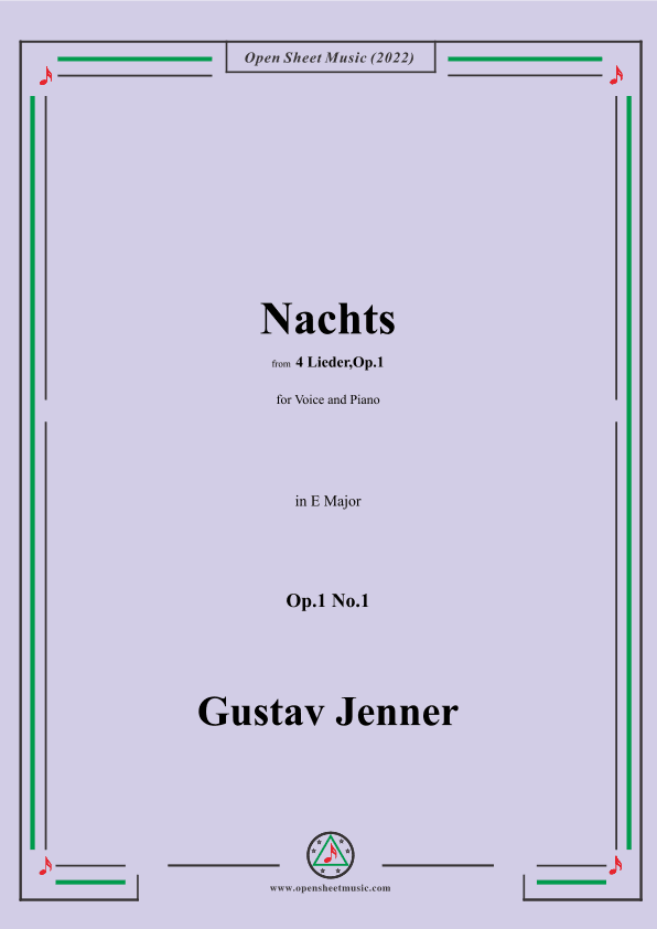 Jenner-Nachts,in E Major,Op.1 No.1 (arr. OSM Press)