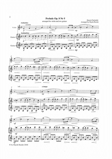 Prelude for violin and 2 guitars (arr. Haydn Reeder)