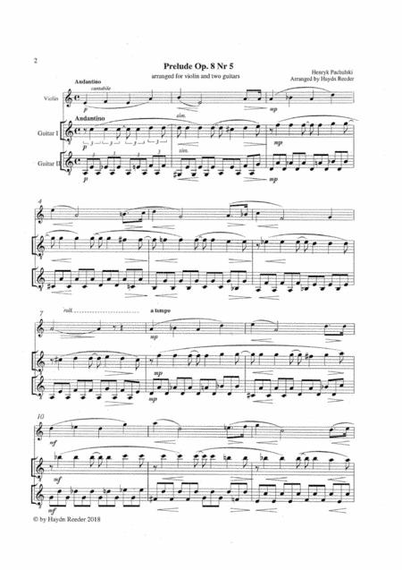 Prelude for violin and 2 guitars (arr. Haydn Reeder)
