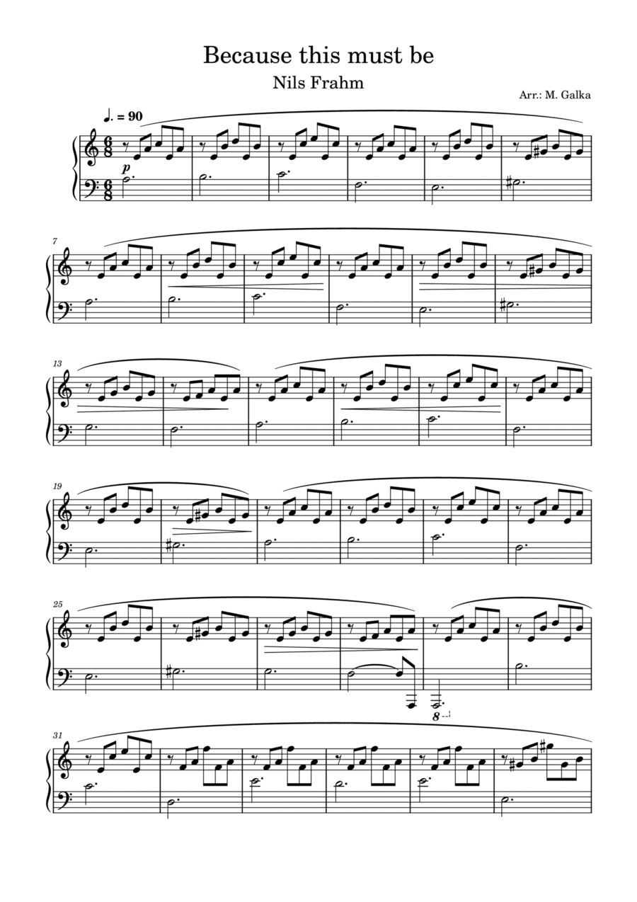 Because This Must Be (arr. Magdalena Galka)