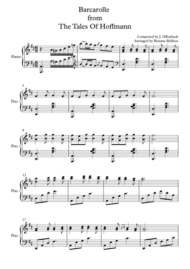 Barcarolle from The Tales of Hoffmann Piano (arr. Roxana Belibou)