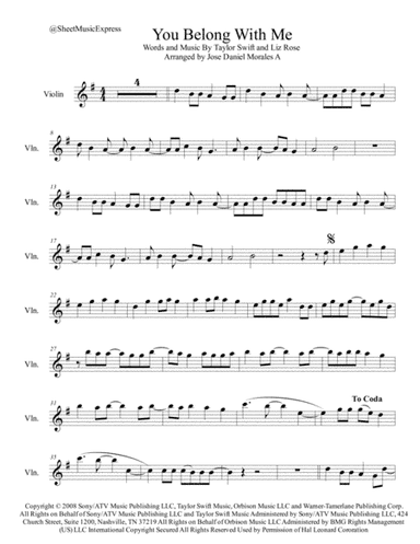 You Belong With Me (arr. Jose Daniel Morales A.)