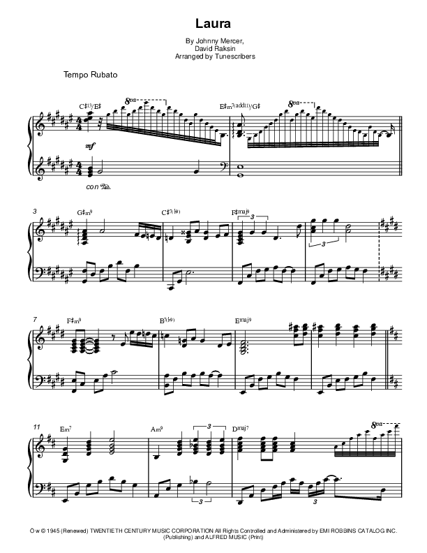 Laura (arr. Tunescribers)