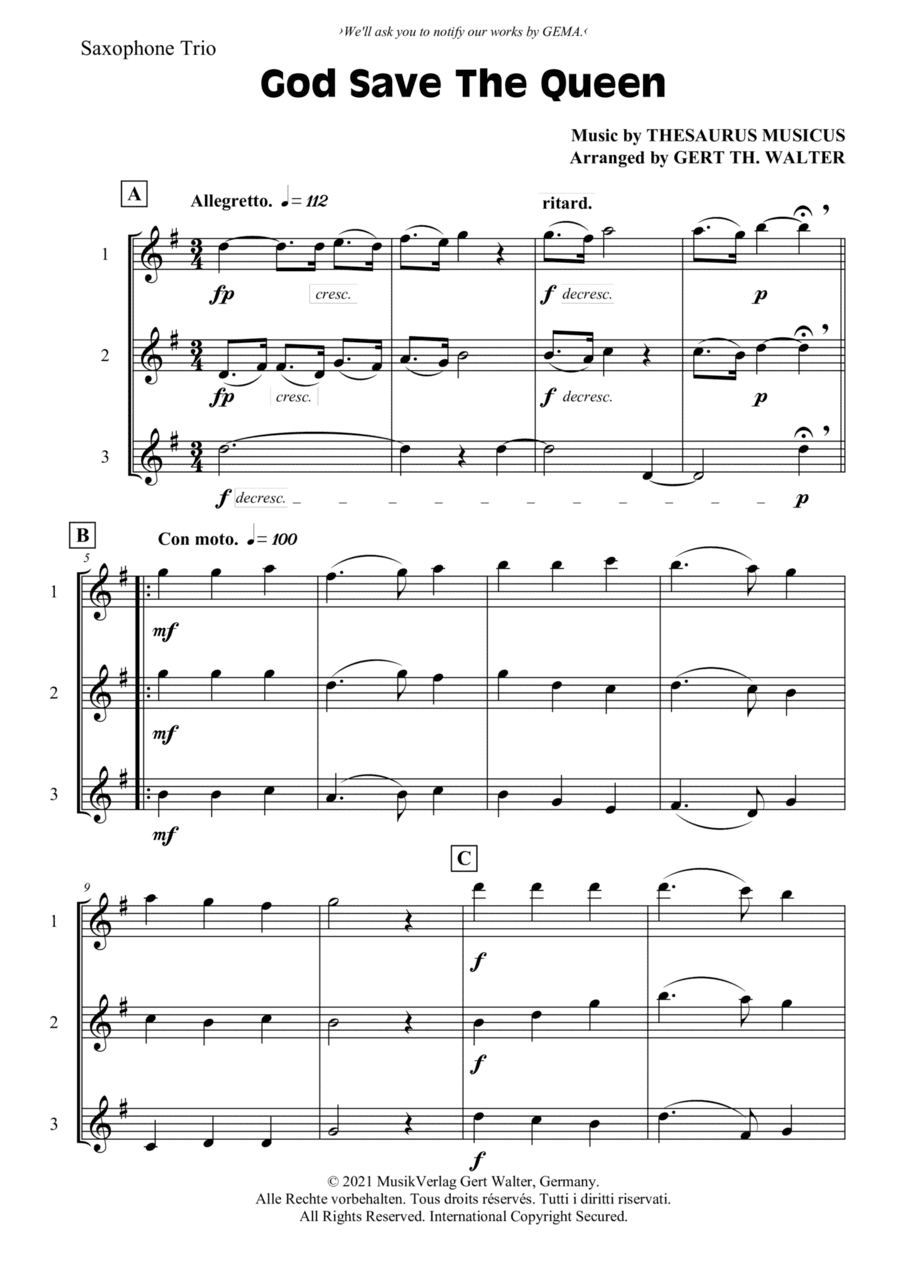 God Save The Queen (arr. Gert Th. Walter)