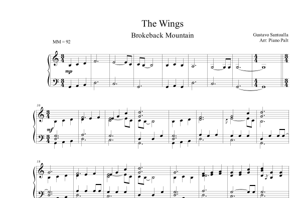 The Wings (arr. Piano Palt)