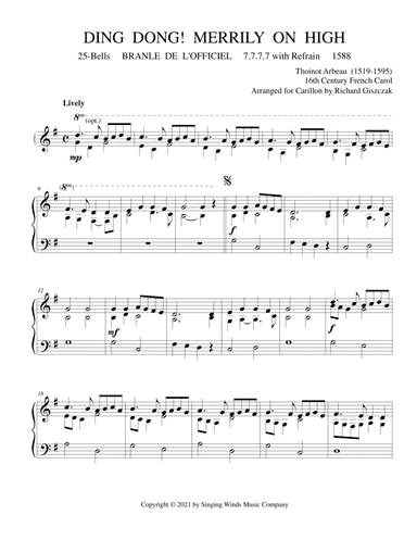 25B. Ding Dong! Merrily on High (BRANLE DE L'OFFICIEL) (arr. Richard Giszczak)
