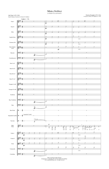 Mists (Nebbie) - Version for Medium Voice and Orchestra (arr. Stanley M Hoffman)