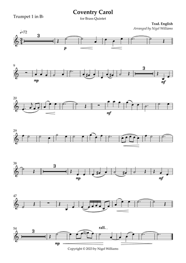 Coventry Carol (arr. Nigel Williams)