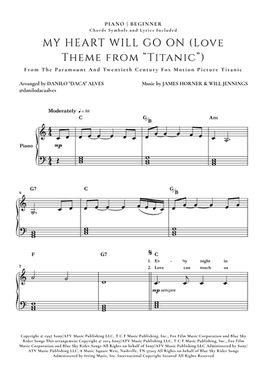 My Heart Will Go On (love Theme From 'titanic') (arr. Danilo "Daca" Alves)