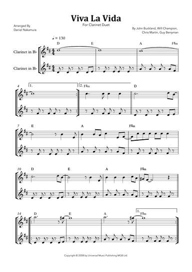 Viva La Vida (arr. Daniel Nakamura)