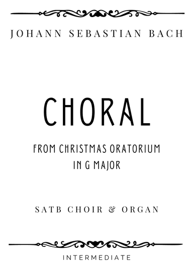 J.S. Bach - Choral (from Christmas Oratorio) in G Major - Intermediate (arr. Piacere Music Sheets)