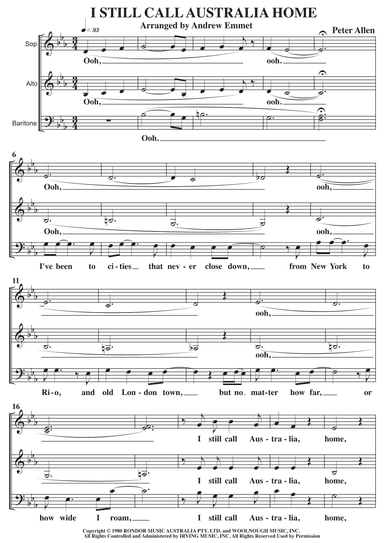 I Still Call Australia Home (arr. Andrew Emmet)