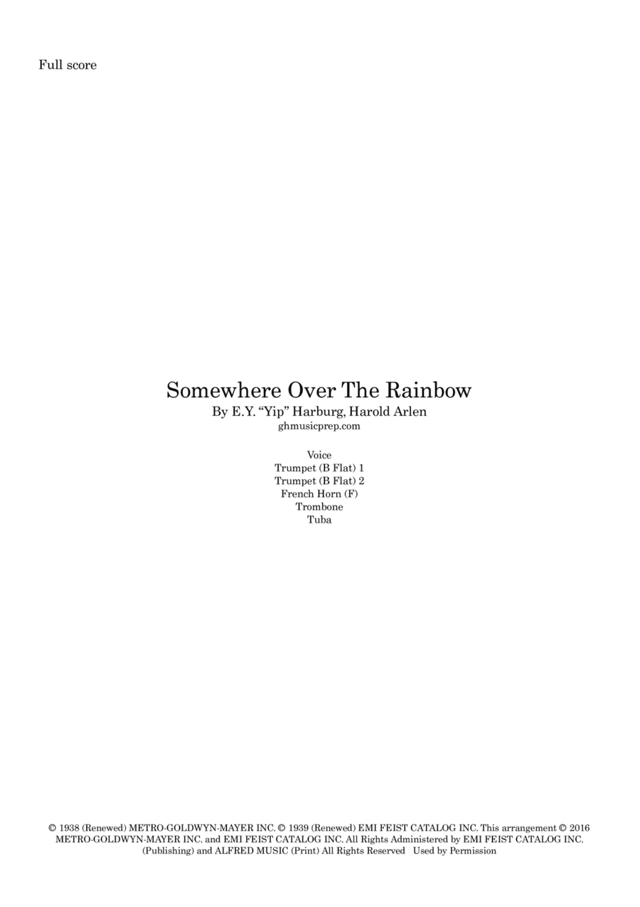 Over The Rainbow (arr. Graham Hall (ghmusicprep.com))