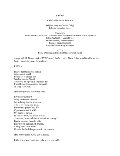 Eavan (Libretto)