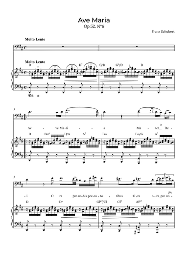 Ave Maria Schubert - Baritone with chords in D (arr. Alex Nunes Rodrigues)