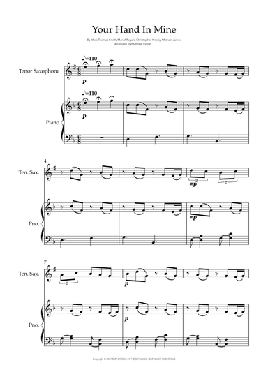 Your Hand In Mine (arr. Matthew pyeon)
