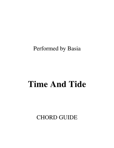 Time And Tide (arr. RWM)