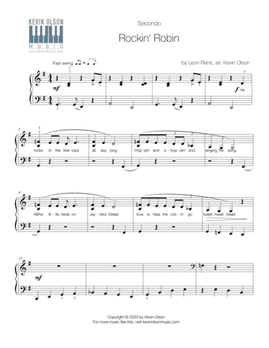 Rockin' Robin (Early Intermediate Piano Duet) (arr. Kevin Olson)