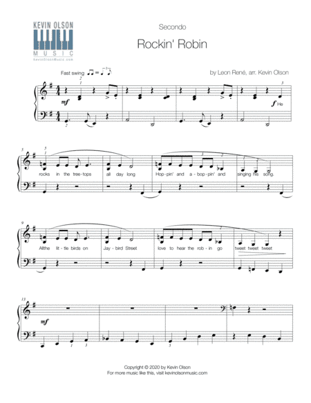 Rockin' Robin (Early Intermediate Piano Duet) (arr. Kevin Olson)