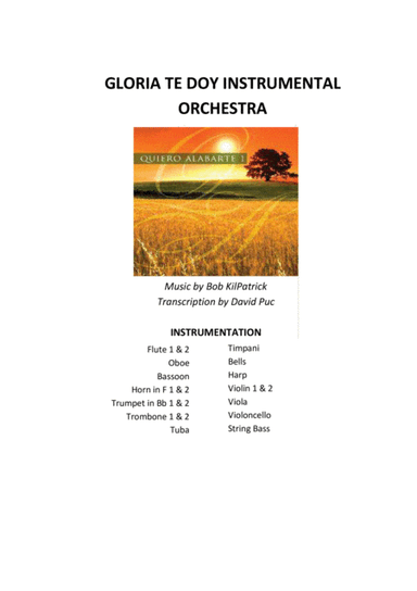 Gloria te doy Instrumental del álbum Quiero Alabarte 1 Partituras (arr. Transcription by David Puc N)