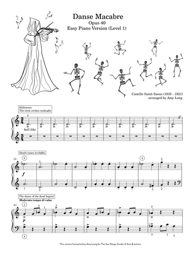 Danse Macabre (Piano Level 1) (arr. Amy Long)