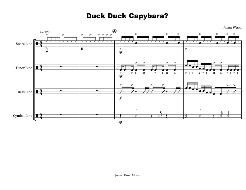 Duck Duck Capybara? (Drumline Cadence)