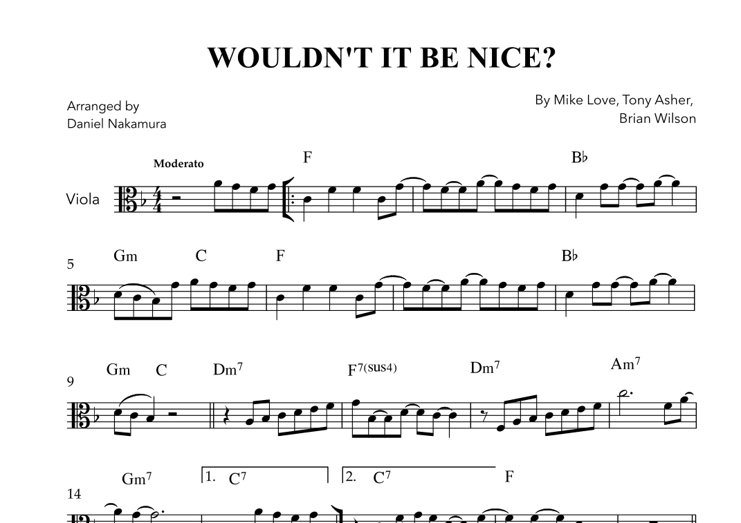 Wouldn't It Be Nice (arr. Daniel Nakamura)
