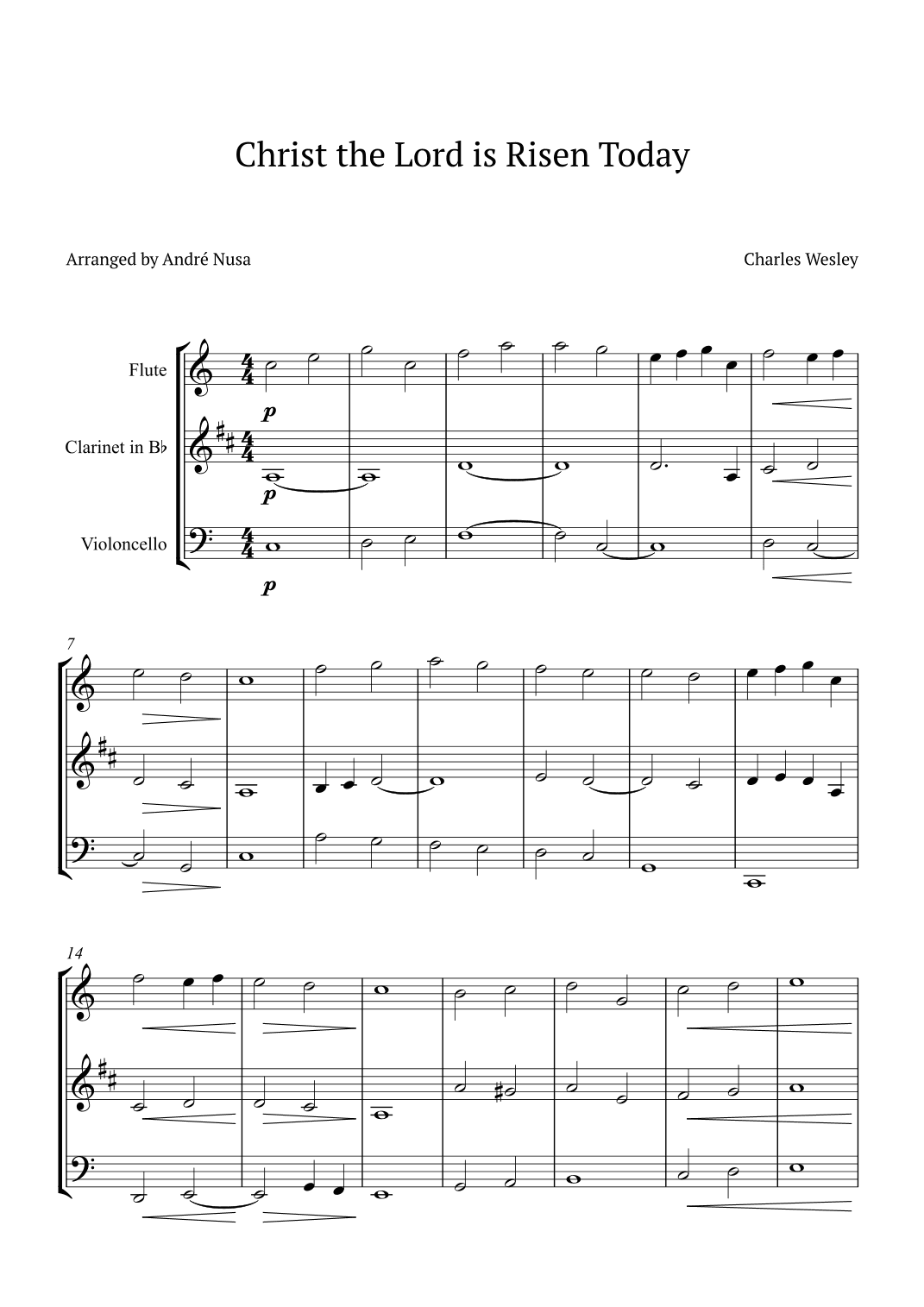 Christ the Lord is Risen Today (arr. André Nusa)