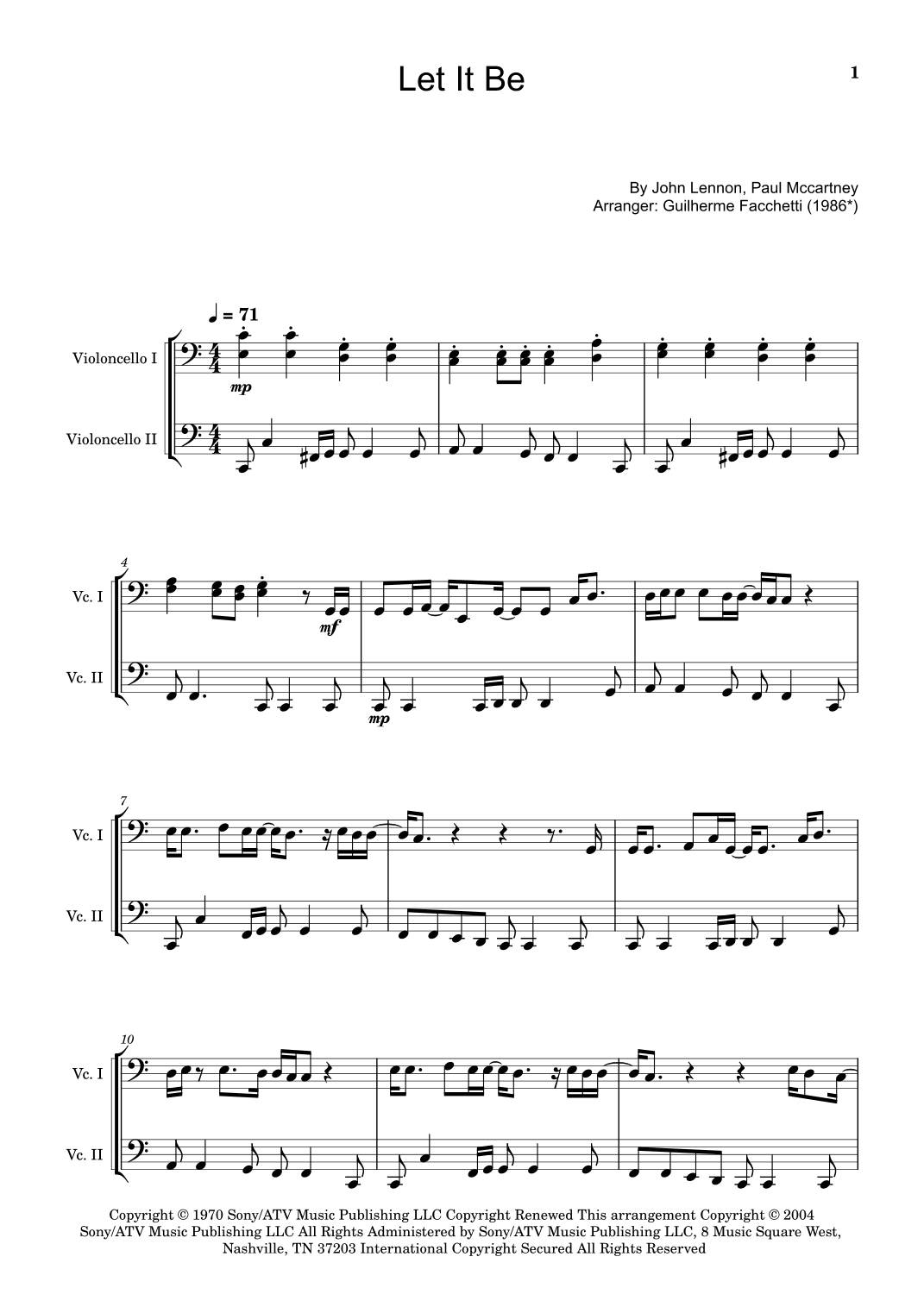 Let It Be (arr. Guilherme Facchetti)