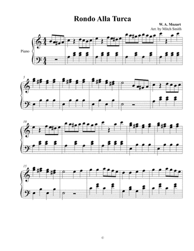 Rondo Alla Turka EZ Piano (arr. Mitch Smith)