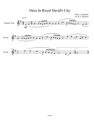 Once in Royal David's City (Trumpet Solo) (arr. B. C. Dockery)