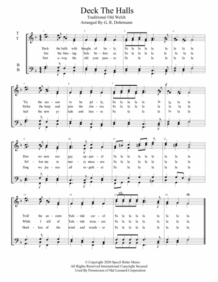 Deck The Halls (arr. G. R. Dohrmann)