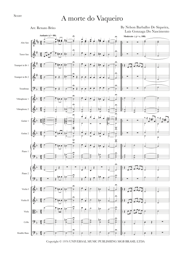 A Morte Do Vaqueiro (arr. Renato Brito)