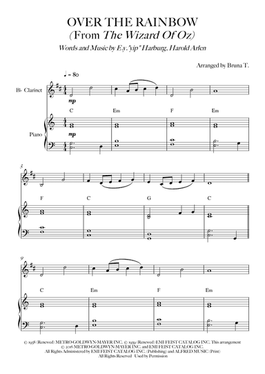 Over The Rainbow (arr. Bruna T.)