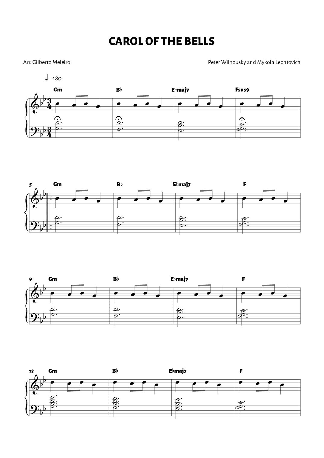 CAROL OF THE BELLS (arr. Gil Meleiro)
