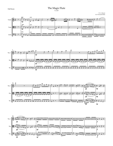 The Magic Flute - Queen of The Night Aria (W. A. Mozart) for String Trio Accompaniment (arr. Fernando Britto)