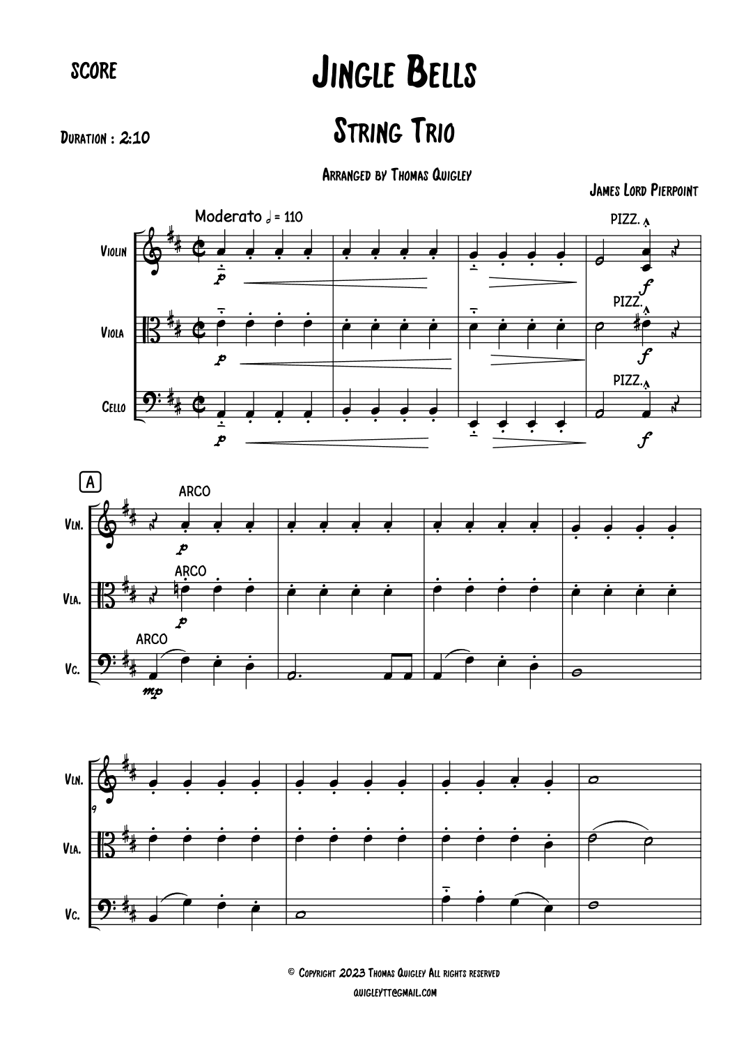Jingle Bells (arr. Thomas Quigley)