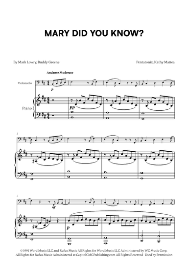 Mary, Did You Know? (arr. Cadenza Editions)