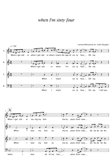 When I'm Sixty-four (arr. Colin Douglas)