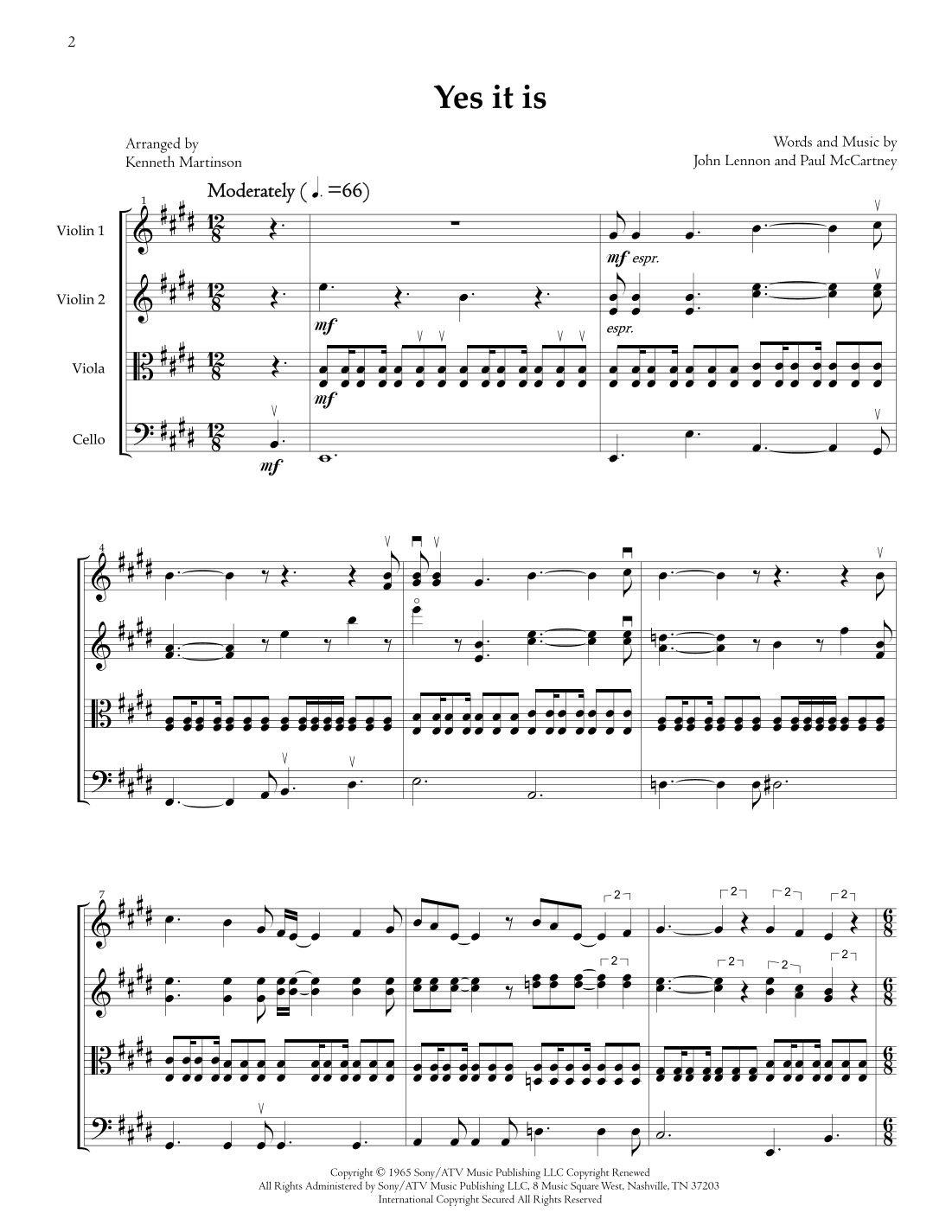Yes It Is (arr. Kenneth Martinson)