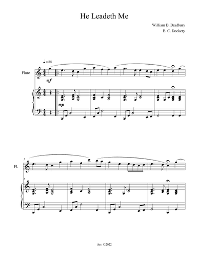 He Leadeth Me (Flute Solo with Piano Accompaniment) (arr. B. C. Dockery)