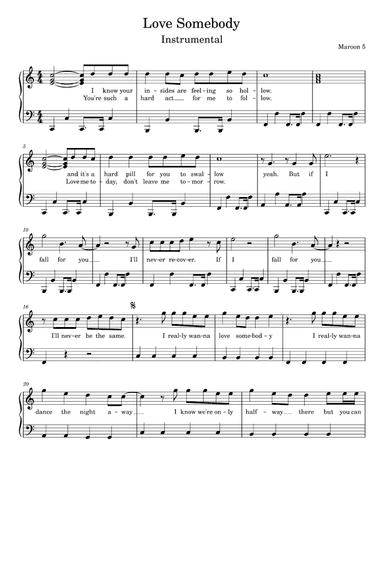 Love Somebody (arr. Maroon 5)