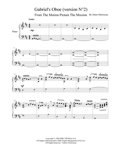 Gabriel's Oboe (arr. Iván Díaz)