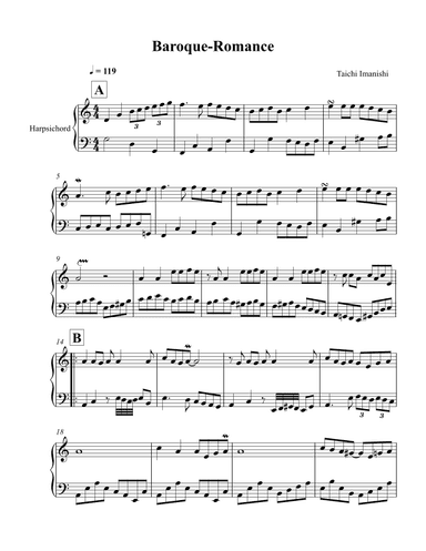 Baroque Romance (after Bad Romance by Lady Gaga) (arr. Taichi Imanishi)