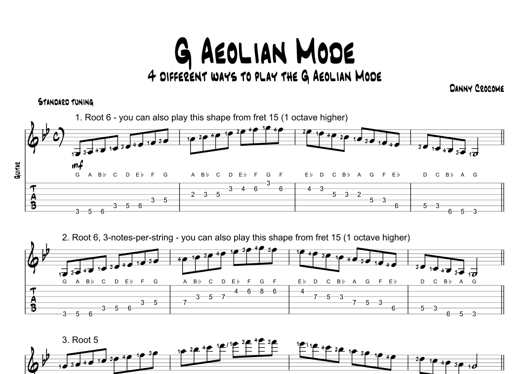 G Aeolian Mode (4 Ways to Play)